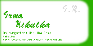 irma mikulka business card